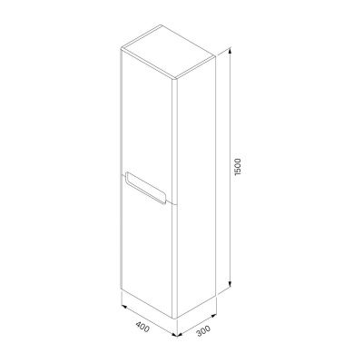 Пенал подвесной, 40 см, темно-серый, Edifice, IDDIS, EDI40D0i97