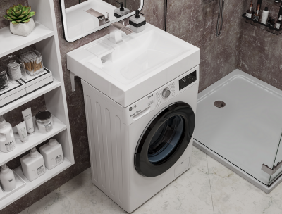 Раковина из литьевого мрамора на стиральную машину Paola SIENA 500