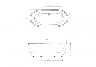 Акриловая отдельностоящая ванна  AIMA  "TONDO" 174x80