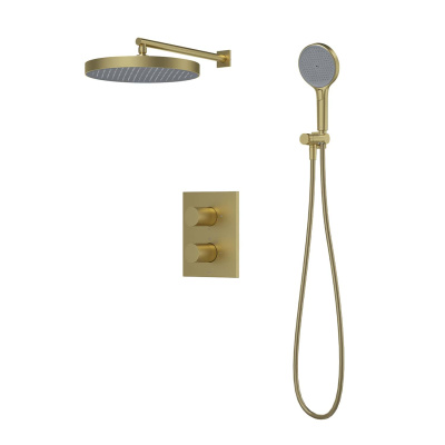 Душевая система с тропическим и ручным душем, с термостатом, матовое золото, Duna, IDDIS, DUNMG0Ti67