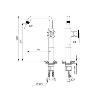Смеситель для настольного умывальника, черный, Grange, IDDIS, GRABLR1i01