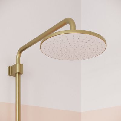 Душевая система с тропическим душем и изливом, золотой матовый, Aiger, IDDIS, AIGMG3Fi06