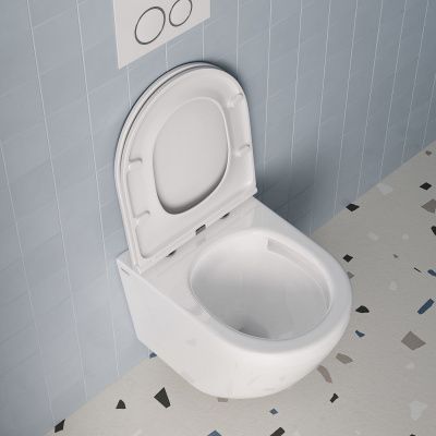 Унитаз подвесной безободковый, Blanco Q, IDDIS, BLQNDSEI25 с системой смыва "торнадо"