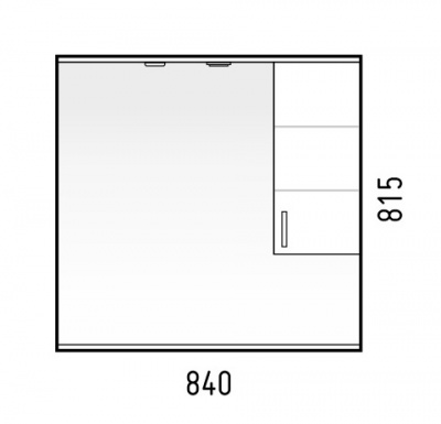 Зеркало-шкаф КОРАЛЛ 82С, KORAL