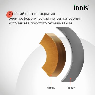 Душевая система с тропическим душем и изливом, матовый графит, Parker, IDDIS, PARGM3Fi06