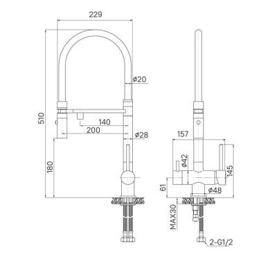 Смеситель для кухни с фильтром и гибким изливом, хром, Ace, IDDIS, ACESBFFi05