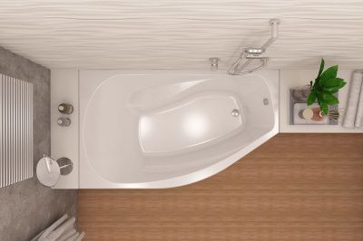 Ванна асимметричная  с каркасом и экраном МЕТАКАМ Venta 150*90 (левая)