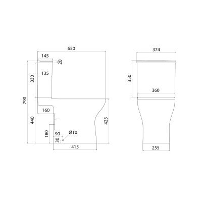 Унитаз-компакт безободковый с системой смыва Торнадо, Zodiac, IDDIS, ZODRDSEi24