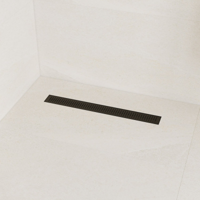 Лоток душевой, сифон 360, комбинированный затвор, перфорированная решетка, 600мм, черный, IDDIS, 975B6BL20DZ