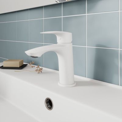 Смеситель для умывальника, белый матовый, Rora, Milardo, RORWT00M01