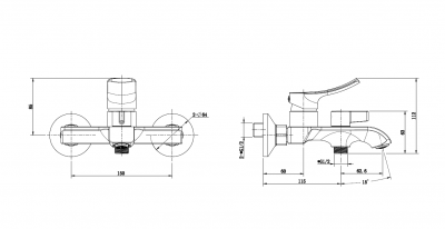 Смеситель для ванны, Linea, CETUS, CSL6253553C