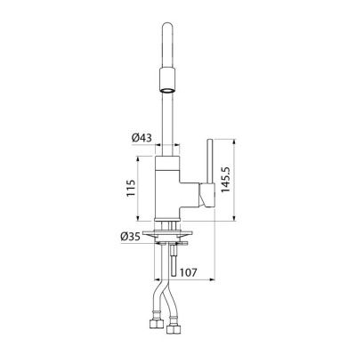 Смеситель для кухни, черный матовый, Kitchen 360, IDDIS, K36BLJ0i05
