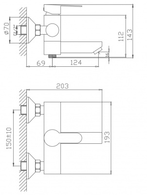 Смеситель для ванны, Petra, CETUS, CSP60801