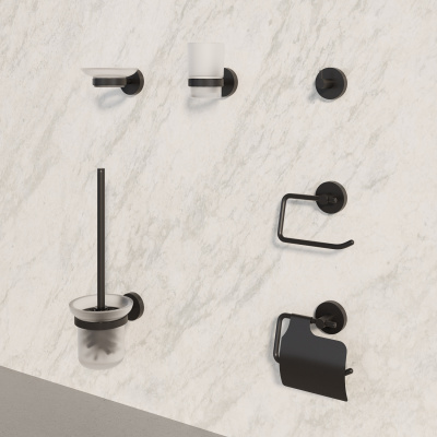 Держатель для туалетной бумаги без крышки, черный матовый, сплав металлов, Sena, IDDIS, SENSB00i43