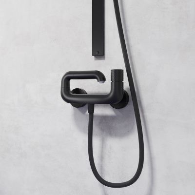 Смеситель для ванны с управлением Push Control, черный матовый, Twist, IDDIS, TWIBLBTi02WA	