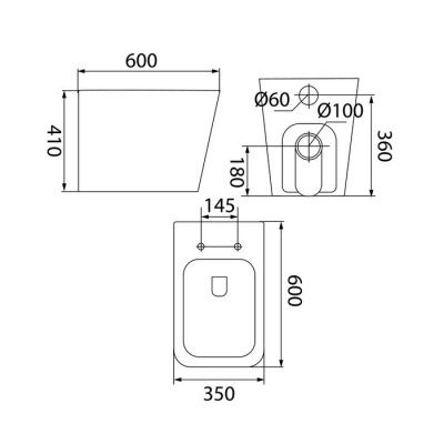 Унитаз приставной, безободковый, Bild, IDDIS, BILRDSEi26