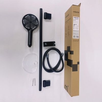 Душевой гарнитур со штангой, черный матовый, Ideal Spa, Milardo, ILS3B70M16