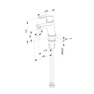Смеситель для умывальника, Sterm, Milardo, STESB00M01