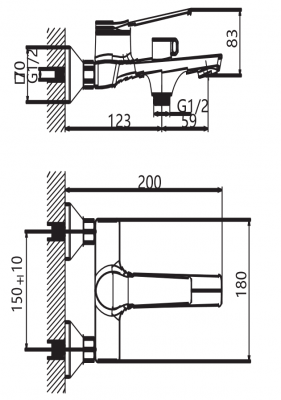 Смеситель для ванны, Figura, CETUS, CSF6472572C
