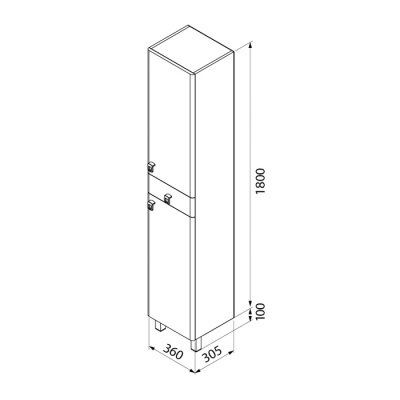 Пенал напольный Carlow 36, IDDIS, белый/дерево, CAR3600i97