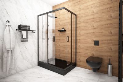 Душевая кабина Классик Universal PRO BLACK 1200*800 (стекла прозрачные)