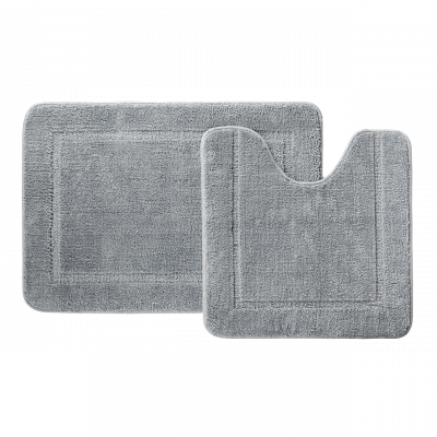 Набор ковриков для ванной комнаты, 65х45 + 45х45, микрофибра, серый, IDDIS, PSET06Mi13