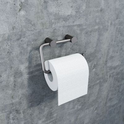 Держатель для туалетной бумаги без крышки, сплав металлов, Petite, графит, IDDIS, PETGM00i43