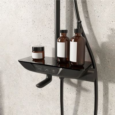 Смеситель для ванны с верхним душем, черный матовый, SpaHome IDDIS, SPABLBTi06