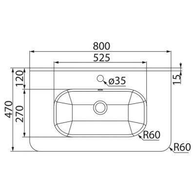 Тумба с умывальником, подвесная, 80 см, белая, Edifice, IDDIS, EDI80W0i95K
