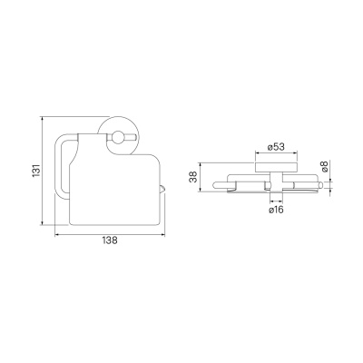 Держатель для туалетной бумаги с крышкой, черный матовый, сплав металлов, Sena, IDDIS, SENSBC0i43