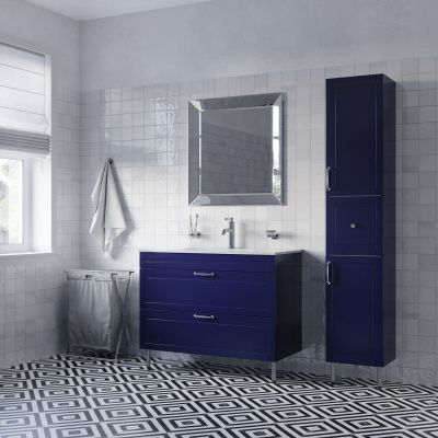 Тумба с умывальником, напольная, 100 см, синий, Oxford, IDDIS, OXF10N1i95K