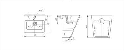Подвесной умывальник-моноблок Ома, арт.OM39, Valleri