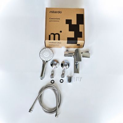 Смеситель для ванны, глянцевый хром, Azure, Milardo, AZUSB00M02