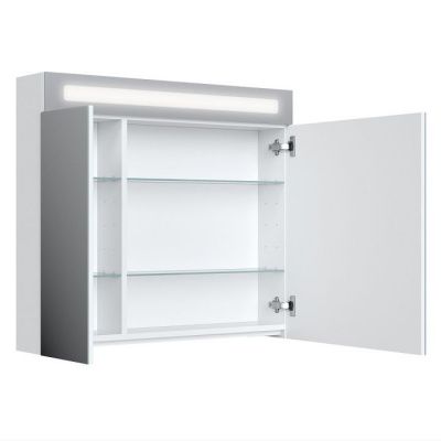 Зеркало-шкаф New Mirro 80, двухдверный, белый, IDDIS, NMIR802i99