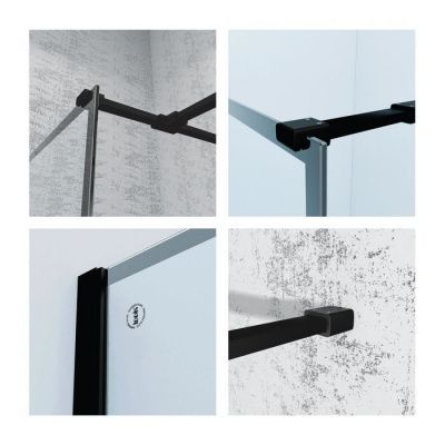 Коннектор каркаса душевой перегородки Walk In, черный, Slide, IDDIS, SLI1BS0i23 