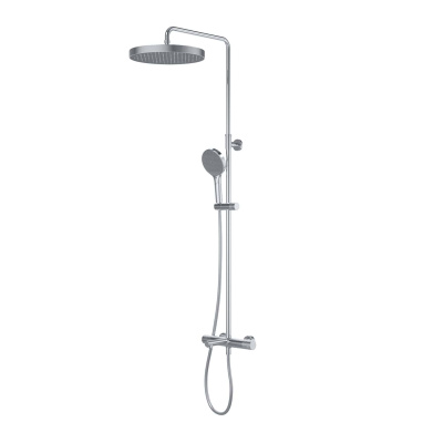 Душевая система с тропическим душем, изливом и термостатом, глянцевый хром, Duna, IDDIS, DUNSBSTi06