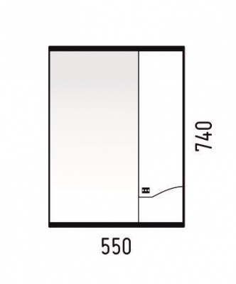 Зеркало-шкаф ХРИЗАНТЕМА 55, KORAL