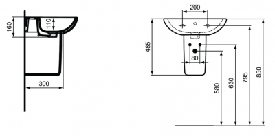 Полупостамент Ideal Standard Tesi, арт.:T033401