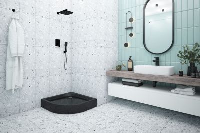 Душевая кабина Classic Black 1/4 круга 900*900*2010( прозр. стекло/ черн. профиль) CLSN900BL